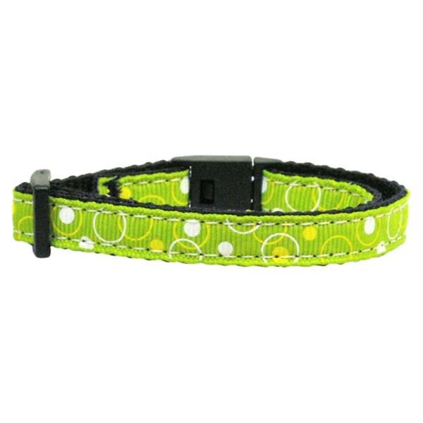 Unconditional Love Retro Nylon Ribbon Collar Lime Green Cat Safety UN805039